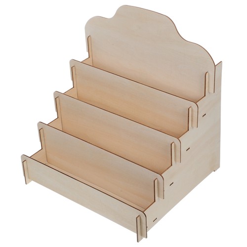 Khaki wood card display - khaki,