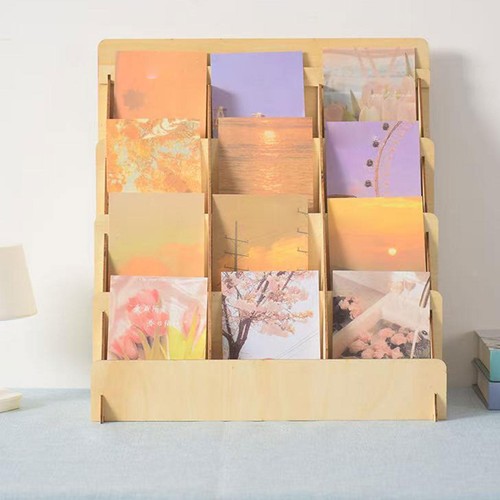 Wooden greeting card display - greeting,