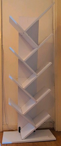 White floor standing book - white,