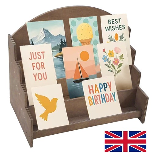 Tier wooden card holder - wooden,