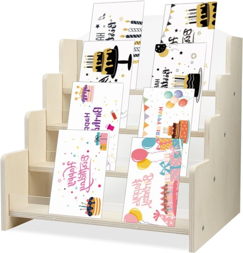 Wooden greeting card display - greeting,